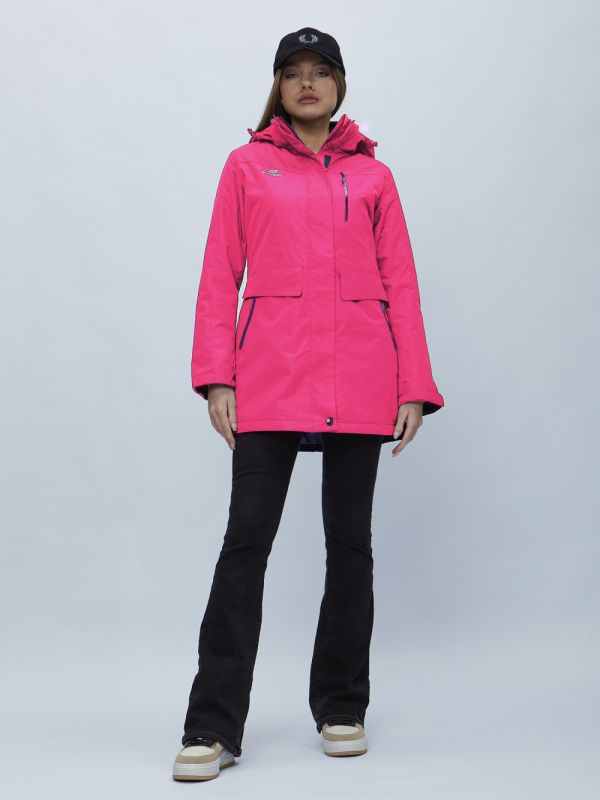 Women's pink hooded parka 551995R